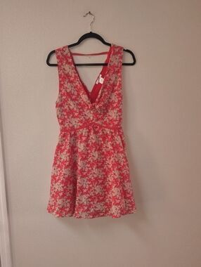 Esley Coral Pink Floral Dress 1243